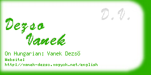 dezso vanek business card